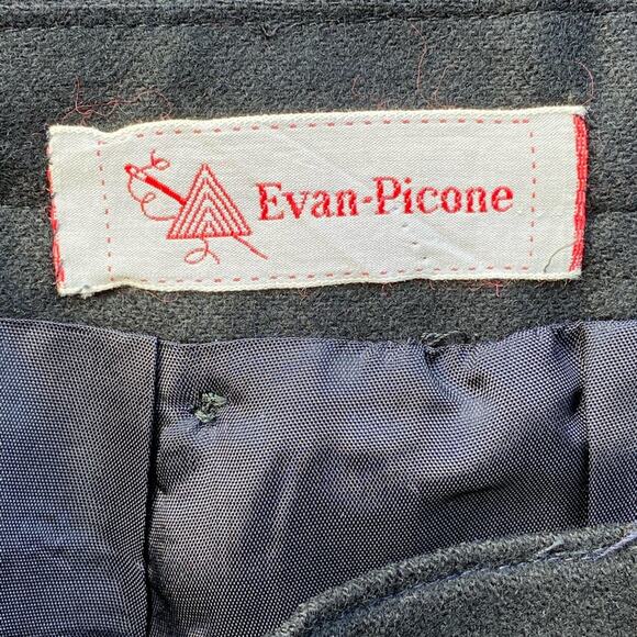 Evan Picone TRUE VINTAGE, US MADE Black Wool Blend A-Line Skirt - Picture 7 of 11